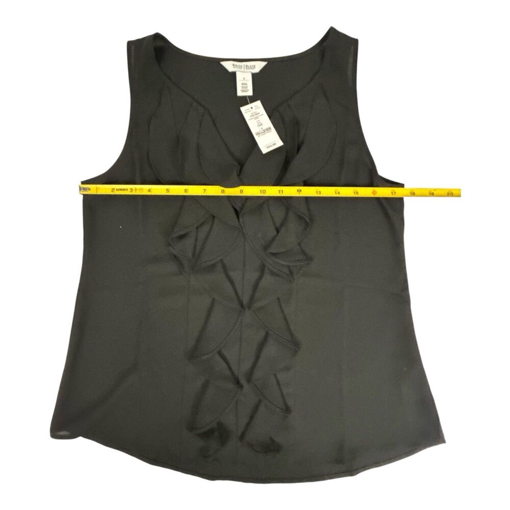 WHITE HOUSE BLACK MARKET Sleeveless Flounce Ruffled Blouse Top WHBM Size 4 NWT - Picture 4 of 14